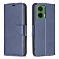 Motorola Moto G35 Hoesje - MobyDefend Wallet Book Case Met Koord - Blauw