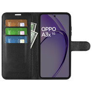 Oppo A60 5G / A40 / A40m Hoesje - MobyDefend Kunstleren Wallet Book Case (Sluiting Voorkant) - Zwart