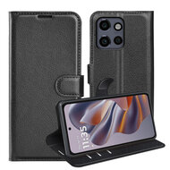 Motorola Edge 50 Neo Hoesje - MobyDefend Kunstleren Wallet Book Case (Sluiting Voorkant) - Zwart