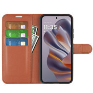 Motorola Edge 50 Neo Hoesje - MobyDefend Kunstleren Wallet Book Case (Sluiting Voorkant) - Bruin