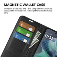 Motorola Moto G35 Hoesje - MobyDefend Kunstleren Wallet Book Case (Sluiting Voorkant) - Zwart