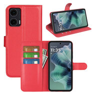 Motorola Moto G35 Hoesje - MobyDefend Kunstleren Wallet Book Case (Sluiting Voorkant) - Rood