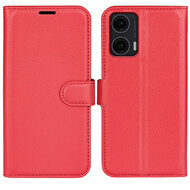 Motorola Moto G35 Hoesje - MobyDefend Kunstleren Wallet Book Case (Sluiting Voorkant) - Rood