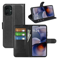 Motorola Moto G55 Hoesje - MobyDefend Kunstleren Wallet Book Case (Sluiting Voorkant) - Zwart