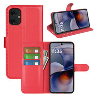 Motorola Moto G55 Hoesje - MobyDefend Kunstleren Wallet Book Case (Sluiting Voorkant) - Rood