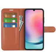Samsung Galaxy A16 Hoesje - MobyDefend Kunstleren Wallet Book Case (Sluiting Voorkant) - Bruin
