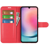 Samsung Galaxy A16 Hoesje - MobyDefend Kunstleren Wallet Book Case (Sluiting Voorkant) - Rood