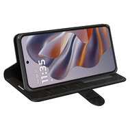 Motorola Edge 50 Neo Hoesje - MobyDefend Wallet Book Case (Sluiting Achterkant) - Zwart