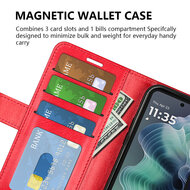 Motorola Moto G35 Hoesje - MobyDefend Wallet Book Case (Sluiting Achterkant) - Bruin