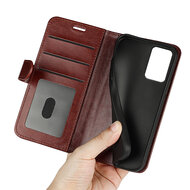 Motorola Moto G35 Hoesje - MobyDefend Wallet Book Case (Sluiting Achterkant) - Bruin