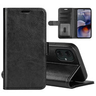 Motorola Moto G55 Hoesje - MobyDefend Wallet Book Case (Sluiting Achterkant) - Zwart