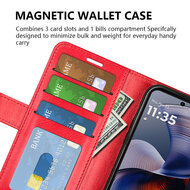Motorola Moto G55 Hoesje - MobyDefend Wallet Book Case (Sluiting Achterkant) - Bruin