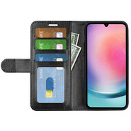 Samsung Galaxy A16 Hoesje - MobyDefend Wallet Book Case (Sluiting Achterkant) - Zwart