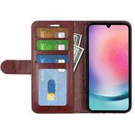 Samsung Galaxy A16 Hoesje - MobyDefend Wallet Book Case (Sluiting Achterkant) - Bruin