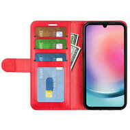 Samsung Galaxy A16 Hoesje - MobyDefend Wallet Book Case (Sluiting Achterkant) - Rood