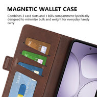 Xiaomi 14T Pro Hoesje - MobyDefend Luxe Wallet Book Case (Sluiting Zijkant) - Bruin