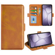 Xiaomi 14T Pro Hoesje - MobyDefend Luxe Wallet Book Case (Sluiting Zijkant) - Lichtbruin