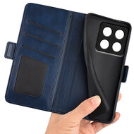 Xiaomi 14T Pro Hoesje - MobyDefend Luxe Wallet Book Case (Sluiting Zijkant) - Blauw