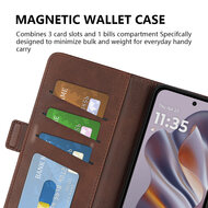 Motorola Edge 50 Neo Hoesje - MobyDefend Luxe Wallet Book Case (Sluiting Zijkant) - Bruin