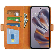Motorola Edge 50 Neo Hoesje - MobyDefend Luxe Wallet Book Case (Sluiting Zijkant) - Lichtbruin