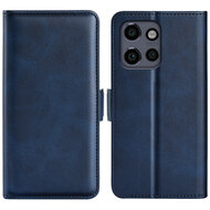 Motorola Edge 50 Neo Hoesje - MobyDefend Luxe Wallet Book Case (Sluiting Zijkant) - Blauw