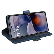 Motorola Moto G55 Hoesje - MobyDefend Luxe Wallet Book Case (Sluiting Zijkant) - Blauw