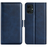 Motorola Moto G55 Hoesje - MobyDefend Luxe Wallet Book Case (Sluiting Zijkant) - Blauw