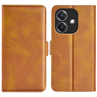 Oppo A60 5G / A40 / A40m Hoesje - MobyDefend Luxe Wallet Book Case (Sluiting Zijkant) - Lichtbruin