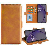 Oppo A60 5G / A40 / A40m Hoesje - MobyDefend Luxe Wallet Book Case (Sluiting Zijkant) - Lichtbruin