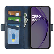Oppo A60 5G / A40 / A40m Hoesje - MobyDefend Luxe Wallet Book Case (Sluiting Zijkant) - Blauw