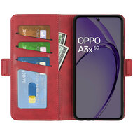 Oppo A60 5G / A40 / A40m Hoesje - MobyDefend Luxe Wallet Book Case (Sluiting Zijkant) - Rood