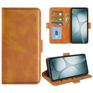 Samsung Galaxy A16 Hoesje - MobyDefend Luxe Wallet Book Case (Sluiting Zijkant) - Lichtbruin