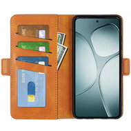 Samsung Galaxy A16 Hoesje - MobyDefend Luxe Wallet Book Case (Sluiting Zijkant) - Lichtbruin