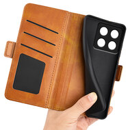 Samsung Galaxy A16 Hoesje - MobyDefend Luxe Wallet Book Case (Sluiting Zijkant) - Lichtbruin