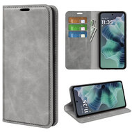 Motorola Moto G35 Hoesje - MobyDefend Luxe Wallet Bookcase (Magnetische Sluiting) - Grijs