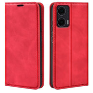 Motorola Moto G35 Hoesje - MobyDefend Luxe Wallet Bookcase (Magnetische Sluiting) - Rood