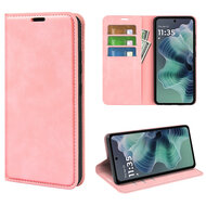 Motorola Moto G35 Hoesje - MobyDefend Luxe Wallet Bookcase (Magnetische Sluiting) - Roze