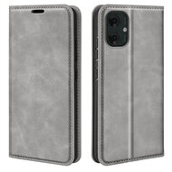 Motorola Moto G55 Hoesje - MobyDefend Luxe Wallet Bookcase (Magnetische Sluiting) - Grijs