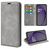 Oppo A60 5G / A40 / A40m Hoesje - MobyDefend Luxe Wallet Bookcase (Magnetische Sluiting) - Grijs