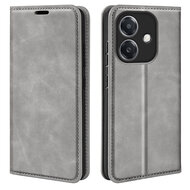 Oppo A60 5G / A40 / A40m Hoesje - MobyDefend Luxe Wallet Bookcase (Magnetische Sluiting) - Grijs