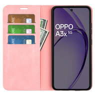 Oppo A60 5G / A40 / A40m Hoesje - MobyDefend Luxe Wallet Bookcase (Magnetische Sluiting) - Roze