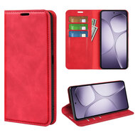 Xiaomi 14T Pro Hoesje - MobyDefend Luxe Wallet Bookcase (Magnetische Sluiting) - Rood