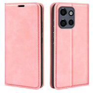 Motorola Edge 50 Neo Hoesje - MobyDefend Luxe Wallet Bookcase (Magnetische Sluiting) - Roze