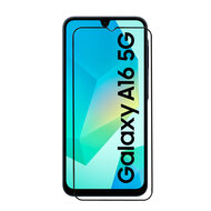 Samsung Galaxy A16 Screenprotector - MobyDefend Screensaver Met Zwarte Randen - Gehard Glas 