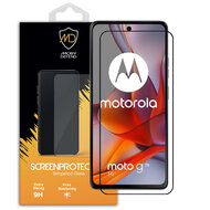 Motorola Moto G75 Screenprotector - MobyDefend Screensaver Met Zwarte Randen - Gehard Glas 