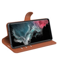 Samsung Galaxy S23 Ultra Hoesje - MobyDefend Kunstleren Wallet Book Case (Sluiting Voorkant) - Bruin