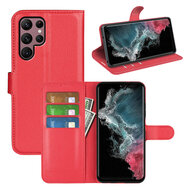 Samsung Galaxy S23 Ultra Hoesje - MobyDefend Kunstleren Wallet Book Case (Sluiting Voorkant) - Rood