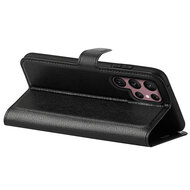 Samsung Galaxy S23 Ultra Hoesje - MobyDefend Kunstleren Wallet Book Case (Sluiting Voorkant) - Zwart