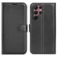 Samsung Galaxy S23 Ultra Hoesje - MobyDefend Kunstleren Wallet Book Case (Sluiting Voorkant) - Zwart