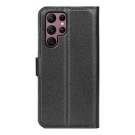 Samsung Galaxy S23 Ultra Hoesje - MobyDefend Kunstleren Wallet Book Case (Sluiting Voorkant) - Zwart